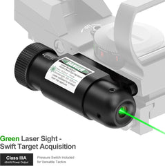 Feyachi Reflex Sight - 4 Reticle Red & Green Dot Sight Optics with Integrated Red/Green Laser Sight Less Than 5mW Output