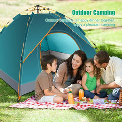Camping Tents for 3-4 Person Waterproof, Pop Up Instant Family Tent with Windproof Ropes Anti-UV, Ultralight Blackout Lightweight Tent