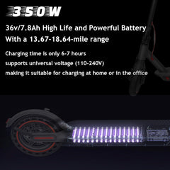 Electric Scooter Max Range 19 Miles Powerful 350W Motor 8.5 Inch Honeycomb Tires EQ001