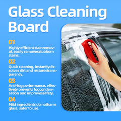 Glass Cleaning Board, Gelmalls Glass Cleaner, Automotive Oil Film Cleaning Brush, Glass Coating for Windshield, Car Glass Oil Film Cleaner, Car Glass Cleaning Brush with Reusable Foam Sprayer