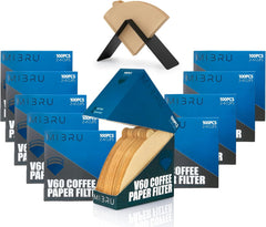 MIBRU Coffee Filters V60 Cone Paper White 100pcs Coffee Filters Unbleached Paper Filters Compatible with Pour Over Drippers 2-4 Cups Size 02 Coffee Filters v60 (1-4 Cups 02, 100)