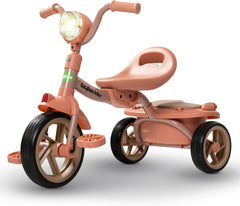 بايبي دراجة ثلاثية العجلات للاطفال من فلاير قابلة للطي مع ضربة خلفية وضوء راس للاطفال من عمر 2-5 سنوات للاولاد والبنات (برتقالي)