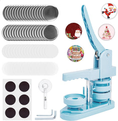 ام كيه.بير صانع ازرار مغناطيسي للثلاجة - صانع دبابيس 58 ملم/2.25 انش لمغناطيس الثلاجة، الة ضغط زر بدون تركيب يمكنك تركيبها بنفسك مع 100 قطعة من اللوازم