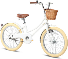 جليرك دراجة كروزر رترو للاطفال من ليتل مولي مقاس 12-20 انش لعمر 2-13 سنة مع سلة من الخوص وعجلات تدريب ومسند بالوان متعددة