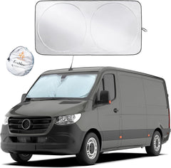 EcoNour Car Windshield Sun Shade with Storage Pouch | Durable 240T Material Car Sun Visor for UV Rays and Sun Heat Protection | Car Interior Accessories for Sun Heat | Classic (59 inches x 29 inches)