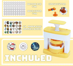 ماكينة صنع الازرار من كيجوز، ماكينة صنع شارات 55 ملم، مجموعة ضغط شارات ذاتية الصنع مع قاطع دائري و48 جزء زر، الة صنع دبابيس دائرية للاطفال والمشاريع الحرفية