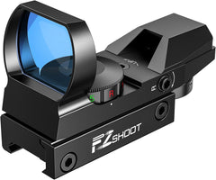 EZshoot Red Green Dot Gun Sight Scope Reflex Sight, 4 Adjustable Reticles Holographic Optic with 20mm Rail Mount