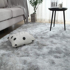 Tinyboy-hbq Area Rugs Unique Abstract Fluffy Carpet Anti Slip Soft Rug for Bedroom Living Room Home Decor Multiple Sizes Large Pad Easy Cleaning (Gray White, 80 * 120cm)