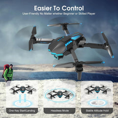Drone with 1080P Camera for Kids and Adults | One Key Start/Altitude Hold Friendly for Beginners | FPV Foldable Drone/30 Mins Flight Time/Gestures Selfie Good for Travel | Gifts Toys for Men Boys