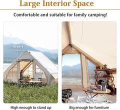Inflatable Camping Tent for Family 3-8 Person, Waterproof Windproof Instant Setup (5 Min) - Heavy-Duty 300D Oxford Fabric with PU5000mm, TPU Air Columns for Desert/Beach Camping