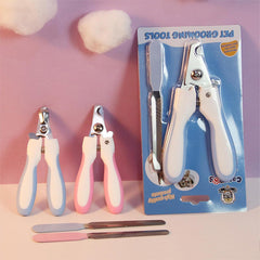 Cat Nail Clipper Set with Nail File - Professional Stainless Steel Pet Nail Clippers for Cats, Dogs, Kittens, Puppies - Safety Lock & Guard for Safe Trimming