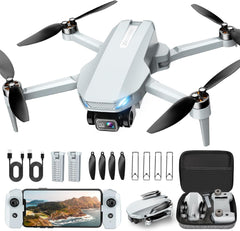 Drone with Camera, 2K HD FPV Drone with Brushless Motor, Altitude Hold, Gesture Selfie, One Key Take Off/Landing, 3D Flips, Waypoint Fly, 2 Batteries, Foldable Mini Drones for Kids and Beginners