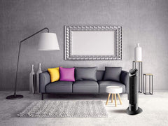 BLACK+DECKER Tower Fan, 50W, 65° Wide Oscillation, 3 Speeds, Low Noise, 120 Min Timer, Portable Design, Energy-Saving Timer, Ideal for Large Spaces, Stable and Safe, Black - TF50-B5