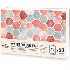 Stationery Island Watercolour Paper A4 300 g, 30 Sheets Watercolour Pad A4, Watercolour Paper for Watercolours, Watercolour Sketchbook, Watercolour Paper for Students, Beginners, Sketchbook