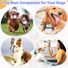 Interactive Dog Toys, Jumping Squeaky Dog Toys with Recording and Music Modes, Rechargeable Moving Dog Chew Toys for Small/Medium/Large Dogs to Keep Them Busy(Penguin)