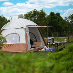 Umbalir Upgrade Inflatable Camping Tent with Pump, Easy Setup 4 Season Glamping Tent, 2-4 Persons Waterproof Windproof Outdoor Self-Supporting Air Tent-7.8FT x 7.8FT x 5.6FT