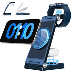 2025 Magnetic Wireless Mag-Safe Charging Station, 3 in 1 Fast Max Charging for iPhone 16 15 14 13 12 Pro Max Plus, Charger Stand for Apple Watch Series & Air pods 4 3 2 Pro, Gifts for Men
