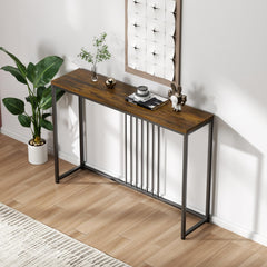 Modern Console Table, Narrow & Long Sofa Table with a Stable Steel Frame, Multifunctional Entryway Table for Living Room, Bedroom, Hallway, Foyer, Office & Corner