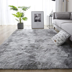 Tinyboy-hbq Area Rugs Unique Abstract Fluffy Carpet Anti Slip Soft Rug for Bedroom Living Room Home Decor Multiple Sizes Large Pad Easy Cleaning (Gray White, 80 * 120cm)