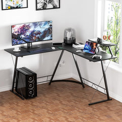 Bentifar L-Shaped Desk Computer Corner Table, 51" Home Gaming Desk, (Black, (51"+51") L x 18.2"W x 29.5"H)