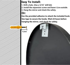 50cm Black Round Mirror :