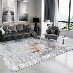 Leesentec Carpets & Rugs Modern Abstract Area Rugs Living Room Soft Short Pile Rug Non-slip Grey Large Luxury Carpet Living Room Bedroom Floor Mat Home Decor (120 * 160 cm, Beige Grey)