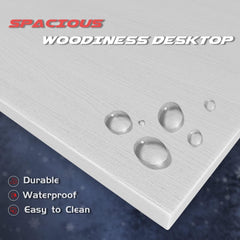 DESINO L-Shaped Desk Computer Corner Desk, L Shaped Home Office Desk, Simple Modern Gaming Desk (White, 51inch)