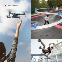 Drone with 1080P Camera for Kids and Adults | One Key Start/Altitude Hold Friendly for Beginners | FPV Foldable Drone/30 Mins Flight Time/Gestures Selfie Good for Travel | Gifts Toys for Men Boys