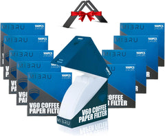 MIBRU Coffee Filters V60 Cone Paper White 100pcs Coffee Filters Unbleached Paper Filters Compatible with Pour Over Drippers 2-4 Cups Size 02 Coffee Filters v60 (1-4 Cups 02, 100)