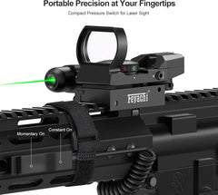 Feyachi Reflex Sight - 4 Reticle Red & Green Dot Sight Optics with Integrated Red/Green Laser Sight Less Than 5mW Output