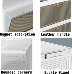 Chulovs Plastic Storage Bins with Lids, Stackable Storage Containers with Wheels, Folding Storage Boxes, Stackable Cabinet Storage Containers for Home Living Room Office Closet (5-Tier)