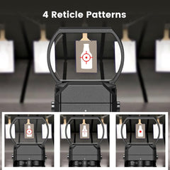 EZshoot Red Green Dot Gun Sight Scope Reflex Sight, 4 Adjustable Reticles Holographic Optic with 20mm Rail Mount