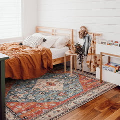 XICEN Rug Persian Crystal Print Living Room Area rugs, 140 * 200CM Large Washable Living Bedroom Rug, for Family Bedroom Office Featuring Stain Resistant Easy to clean Floor rugs Large