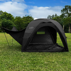 Inflatable Tents Blow up Tents for Camping, 4-6 Persons 4 Season Oxford Cabin Tent with Pump, Easy Setup Waterproof with Mesh Windows & Doors Outdoor Sandgold