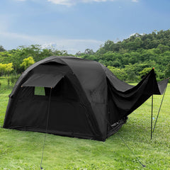 Inflatable Tents Blow up Tents for Camping, 4-6 Persons 4 Season Oxford Cabin Tent with Pump, Easy Setup Waterproof with Mesh Windows & Doors Outdoor Sandgold