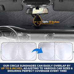 EcoNour Car Windshield Sun Shade with Storage Pouch | Durable 240T Material Car Sun Visor for UV Rays and Sun Heat Protection | Car Interior Accessories for Sun Heat | Classic (59 inches x 29 inches)