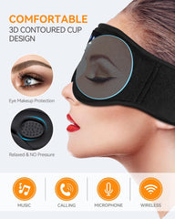 MUSICOZY 3D Bluetooth Sleep Mask with Headphones