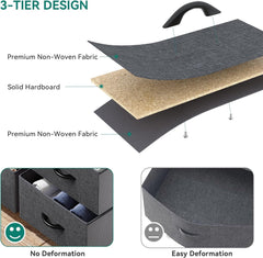 Dresser with 7 Drawers - Fabric Storage Tower, Organizer Unit for Bedroom, Living Room, Hallway, Entryway, Closets - Sturdy Steel Frame, Wooden Top & Easy Pull Fabric Bins (black)