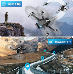 Drone with Camera, 2K HD FPV Drone with Brushless Motor, Altitude Hold, Gesture Selfie, One Key Take Off/Landing, 3D Flips, Waypoint Fly, 2 Batteries, Foldable Mini Drones for Kids and Beginners