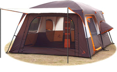 KTT Extra Large Tent 10-12 Person(B),Family Cabin Tents,2 Rooms,Straight Wall,3 Doors and 3 Window with Mesh,Waterproof,Double Layer,Big Tent for Outdoor,Picnic,Camping,Family Gathering.