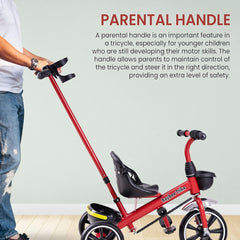 بايبي دراجة ثلاثية العجلات ذكية بخاصية التوصيل والتشغيل للاطفال، دراجة للاطفال مع مساحة تخزين ومقبض دفع للوالدين | دراجة ثلاثية العجلات للاطفال | دراجة اطفال للاطفال من سن 2 الى 5 سنوات للاولاد