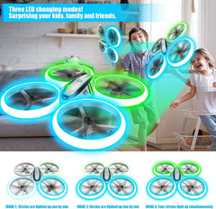 Q9s Drones for Kids,RC Drone with Altitude Hold and Headless Mode,Quadcopter with Blue&Green Light,Propeller Full Protect,2 Batteries and Remote Control,Easy to fly Kids Gifts Toys for Boys and Girls