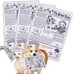 BIGTHREE 3-Pack Squeaky Newspaper Dog Toys, Dog Crinkle Paper Toys, Non-Shredding Washable Pet Interactive Crinkly Newspaper for Puppy, Small Dog, Pet Training, Tearing, Teething Toys