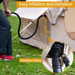 Inflatable 4 Person Waterproof House Family Tent Easy to Set Up Glamping Tent with Storage Bag and Air Pump Camping Tent