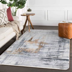 Leesentec Carpets & Rugs Modern Abstract Area Rugs Living Room Soft Short Pile Rug Non-slip Grey Large Luxury Carpet Living Room Bedroom Floor Mat Home Decor (120 * 160 cm, Beige Grey)