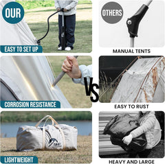 TAILI Inflatable Blow Up Tent for Camping with Hand Pump for 2/4/6/8 Person, Easy Setup Outdoor Inflatable Oxford Waterproof Air Tent House for Family Camping Adult