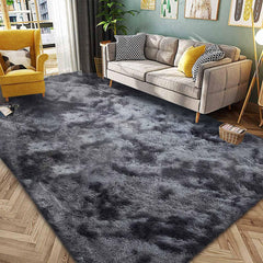 Tinyboy-hbq Area Rugs Unique Abstract Fluffy Carpet Anti Slip Soft Rug for Bedroom Living Room Home Decor Multiple Sizes Large Pad Easy Cleaning (Gray White, 80 * 120cm)