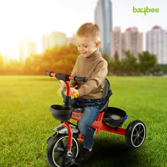 بايبي دراجة ثلاثية العجلات ذكية بخاصية التوصيل والتشغيل للاطفال، دراجة للاطفال مع مساحة تخزين ومقبض دفع للوالدين | دراجة ثلاثية العجلات للاطفال | دراجة اطفال للاطفال من سن 2 الى 5 سنوات للاولاد