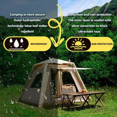 Camping Tent Inflatable, Easy Setup Portable 2-4 Persons Waterproof Windproof Outdoor Prevent for Camping, Festivals, Backyard, Sleepovers with Carry Bag Large Mesh Windows.