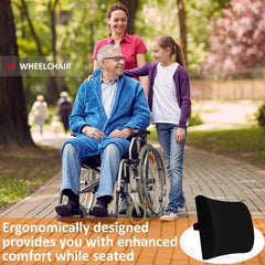 Sulfar Premium Comfort Seat Cushion – Non-Slip Orthopedic 100% Memory Foam Coccyx Cushion for Tailbone Pain – Cushion for Office Chair Car Seat – Back Pain & Sciatica Relief (Back cushion)